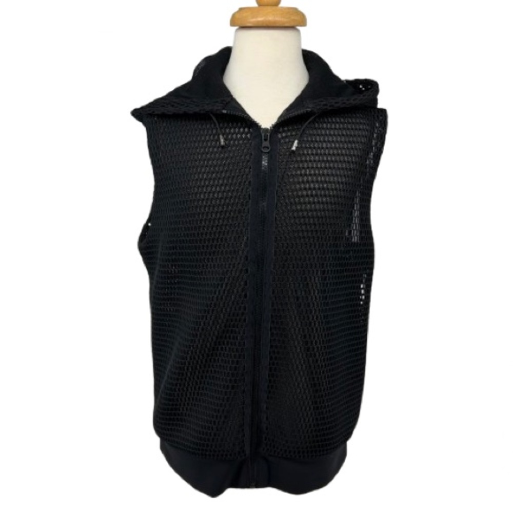 ultracor Zip Up All Over Mesh Logo Back Graphic Active Hooded Vest Size Medium - Picture 3 of 11